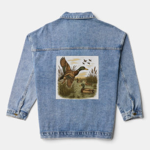 Retro-Flying-Mallard-Duck-Hunting,  Denim Jacket