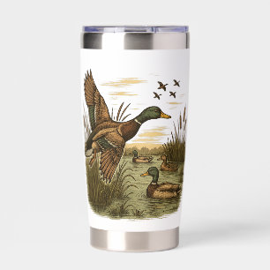 Retro-Flying-Mallard-Duck-Hunting Insulated Tumbler