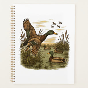 Retro-Flying-Mallard-Duck-Hunting Planner