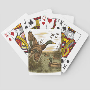 Retro-Flying-Mallard-Duck-Hunting, Poker Cards