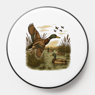 Retro-Flying-Mallard-Duck-Hunting PopSocket