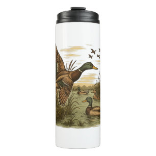 Retro-Flying-Mallard-Duck-Hunting,  Thermal Tumbler