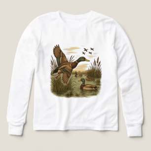 Retro-Flying-Mallard-Duck-Hunting Tri-Blend Shirts