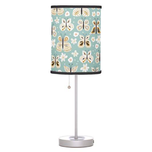 Retro Folk Art Butterflies Table Lamp (Right)