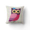Retro Folk Art Owl on Colorful Background