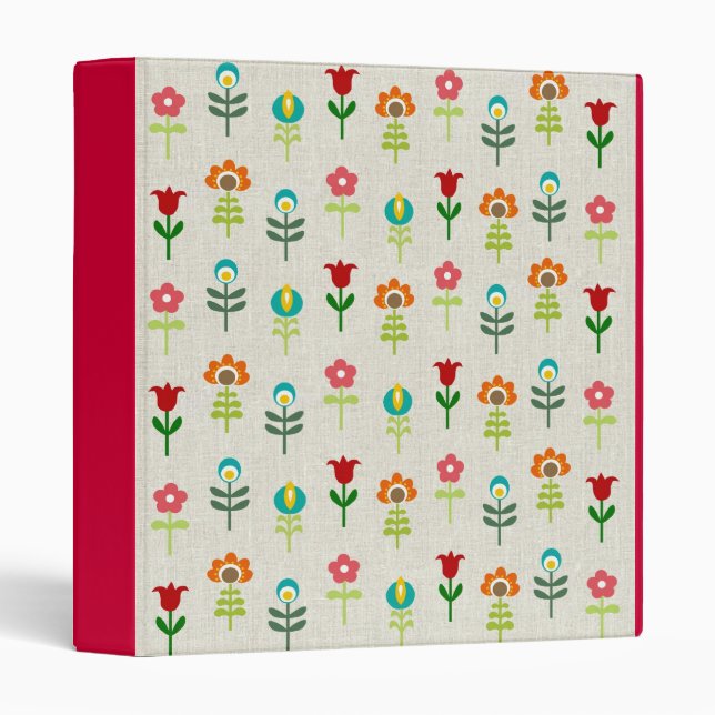 Retro folk flower pattern binder (Front/Spine)