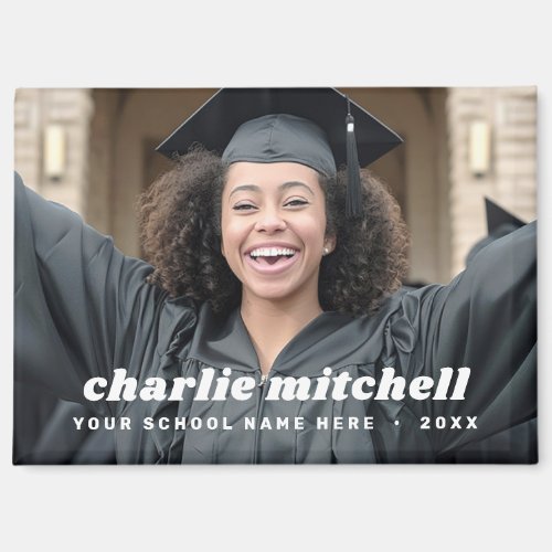 Retro font graduation graduate photo magnet