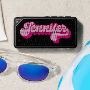 Retro Font Hot Pink Jennifer Bluetooth Speaker