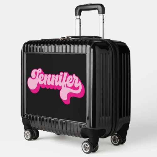 Retro Font Hot Pink Jennifer Luggage