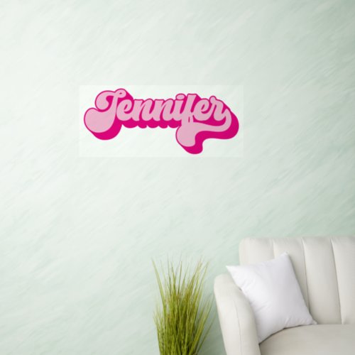 Retro Font Hot Pink Jennifer Wall Decal