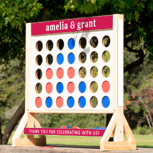 Retro Font Hot Pink Modern Wedding Fast Four