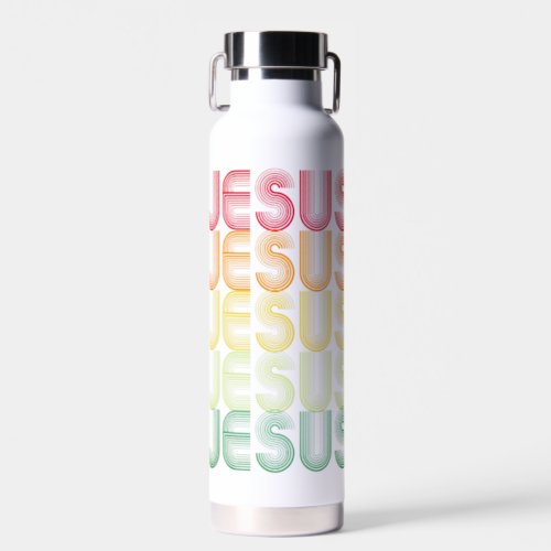 Retro Font Jesus Multi_Color Vacuum Insulated Water Bottle