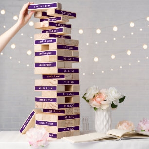 Retro Font Purple Modern Wedding Topple Tower