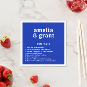 Retro Font Royal Blue Modern Wedding Napkins