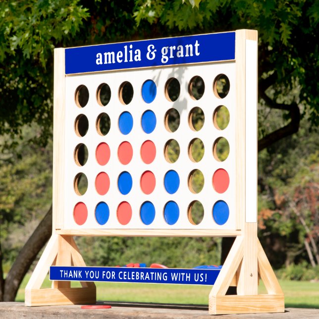 Retro Font Sapphire Blue Modern Wedding Fast Four (Lawn)