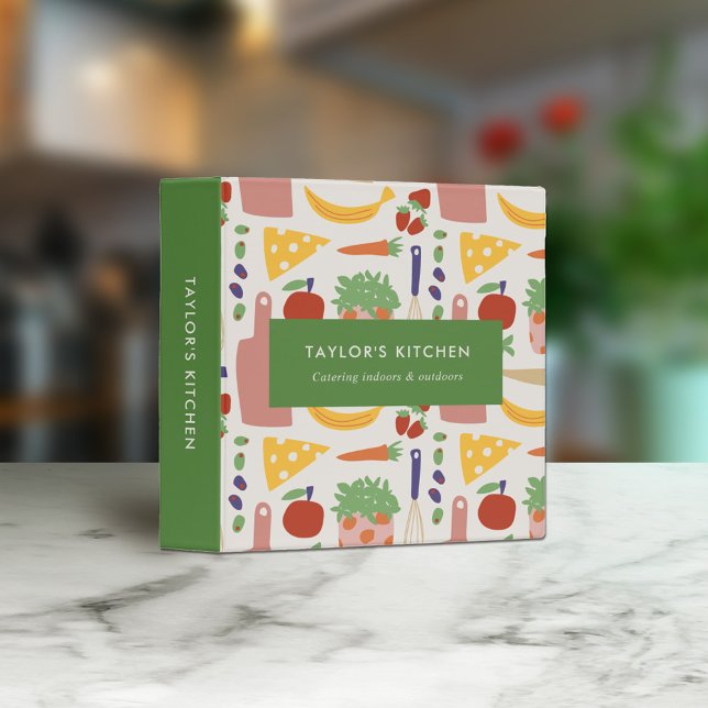 Retro Food Catering Cooking Recipes 3 Ring Binder (Creator Uploaded)