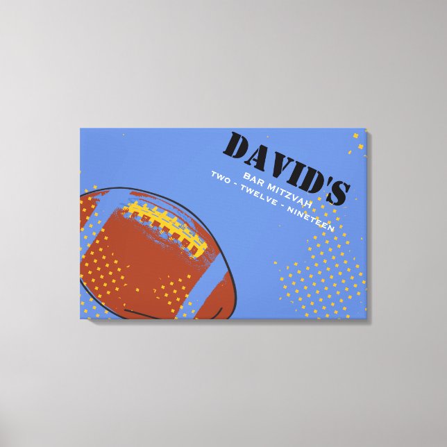 RETRO FOOTBALL Bar Bat Mitzvah Sign In Board (Front)