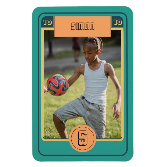 Retro Football Card inspired Personalized Magnet (Vertical)