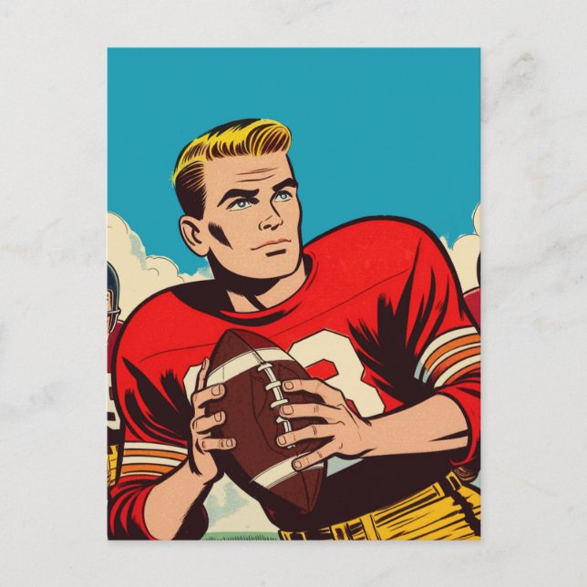 Retro Football Comics Postcard (Front)