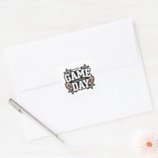 Retro Football Game Day Square Sticker