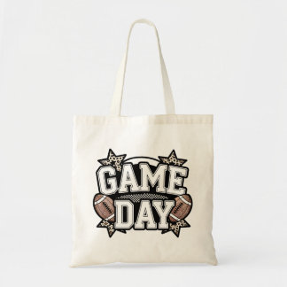 Retro Football Game Day Tote Bag