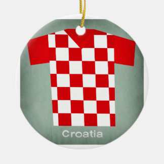Retro Football Jersey Croatia Ceramic Ornament