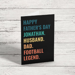 Retro Football Legend Custom Father's Day Holiday Card