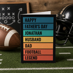 Retro Football Legend Dad Father's Day Holiday Card