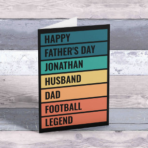  Retro Football Legend Dad Father's Day  Holiday Card