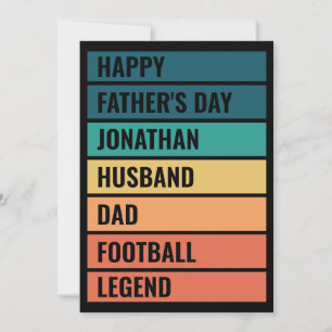 Retro Football Lover Personalized Father's Day Holiday Card