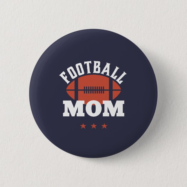 Retro Football Mom Mother of Sports Player Kid Button (Front)