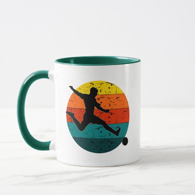 Retro Football Soccer Shooter | Simple Retro Color Mug (Left)