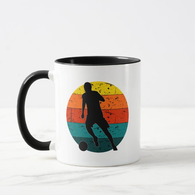 Retro Football Soccer Shooter | Simple Retro Color Mug (Left)