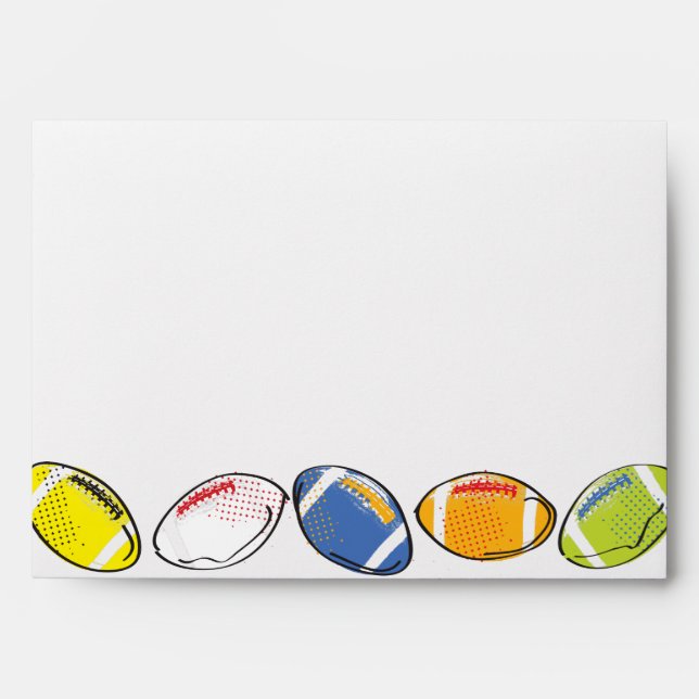 Retro FOOTBALL Themed Bar Bat Mitzvah Envelope (Front)