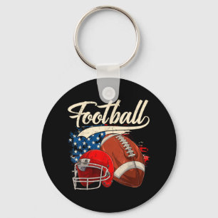 Retro Football Usa Flag Independence Day 4th Of Ju Keychain