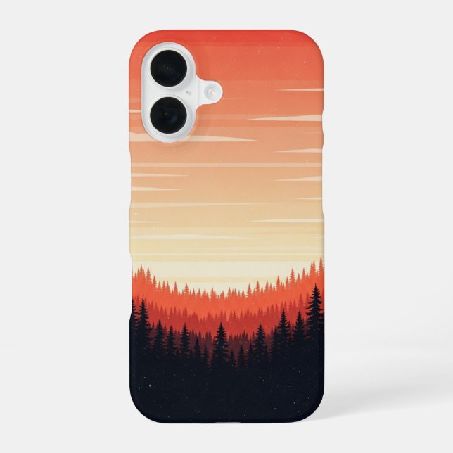 Retro Forest Glow iPhone Case (Back)