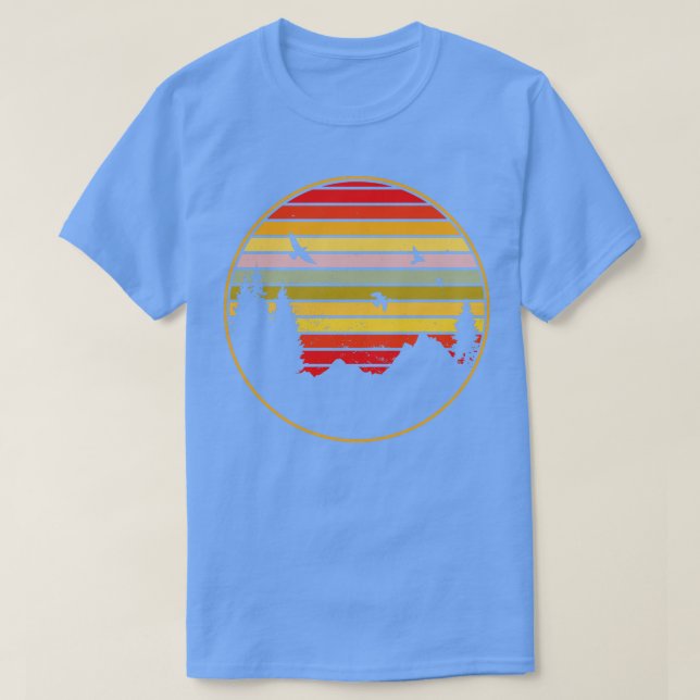 Retro Forest Sunset Circle T-Shirt (Design Front)