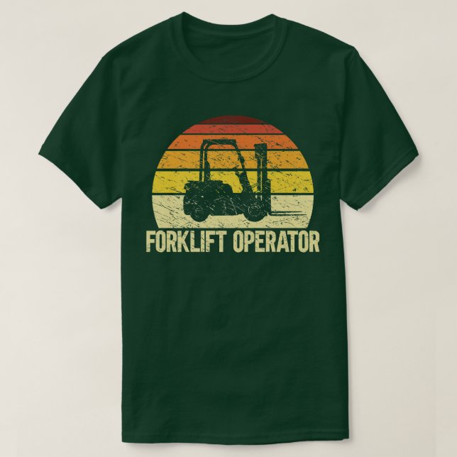 Retro Forklift Certified Driver Lift Truck Forklif T-Shirt (Design Front)