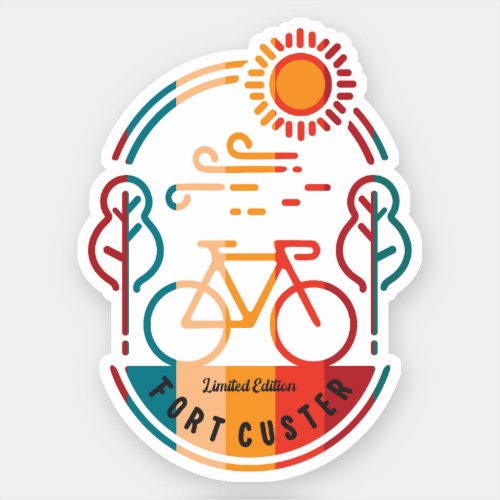 Retro Fort Custer Bike Trail  Sticker