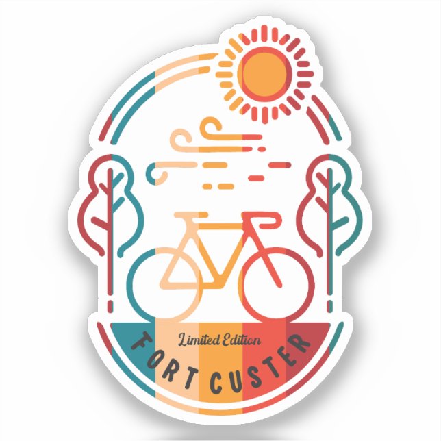 Retro Fort Custer Bike Trail  Sticker (Front)