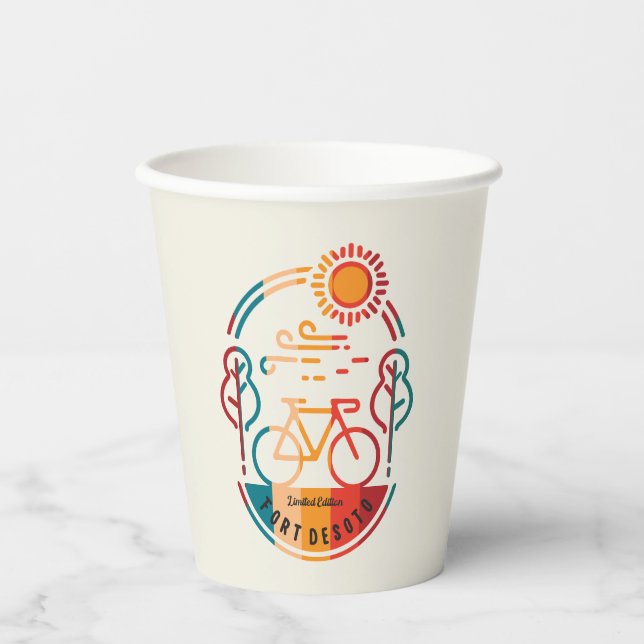 Retro Fort Desoto Bike Trail  Paper Cups (Front)