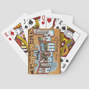 Retro Fort Worth TX Greeting Playing Cards