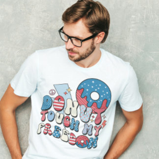 Retro Fourth of July 'Donut Touch My Freedom' Men' T-Shirt