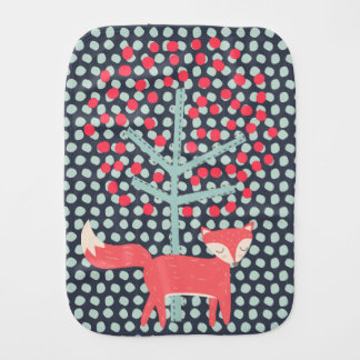 Retro Fox Baby Burp Cloth
