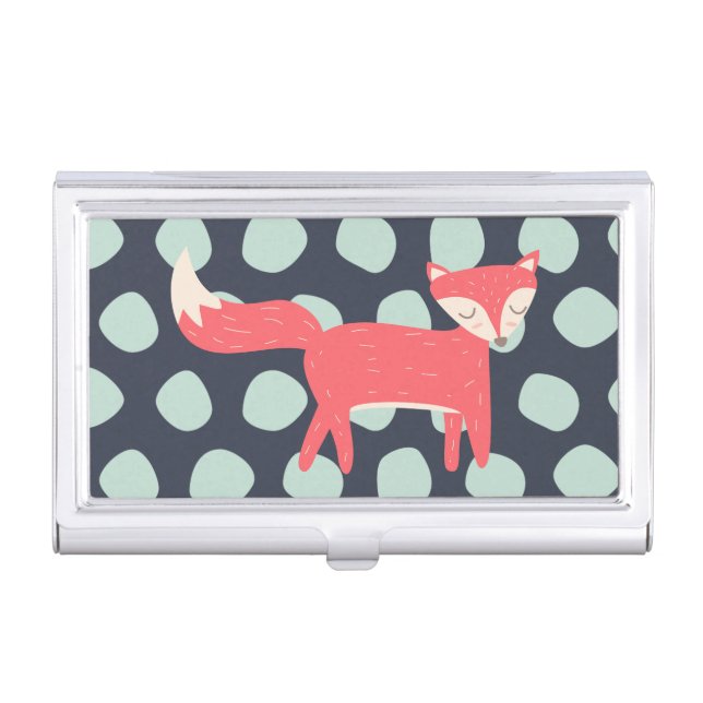 Retro Fox Case For Business Cards (Front)