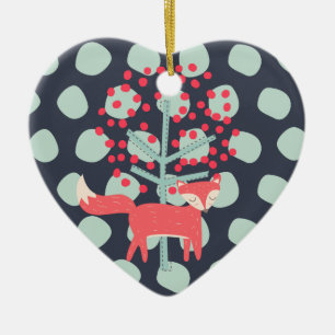 Retro Fox Ceramic Ornament