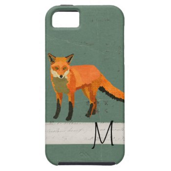 Retro Fox Monogram Iphone Case by NicoleKing at Zazzle