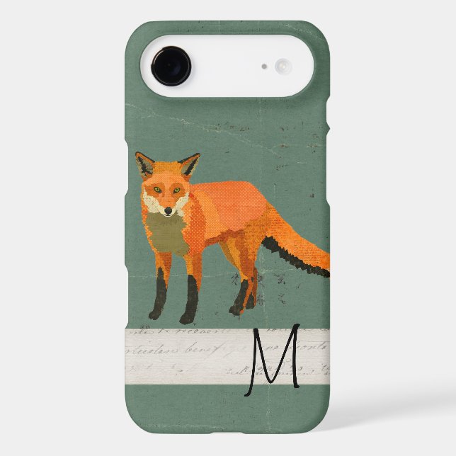 Retro Fox Monogram iPhone Case (Back)