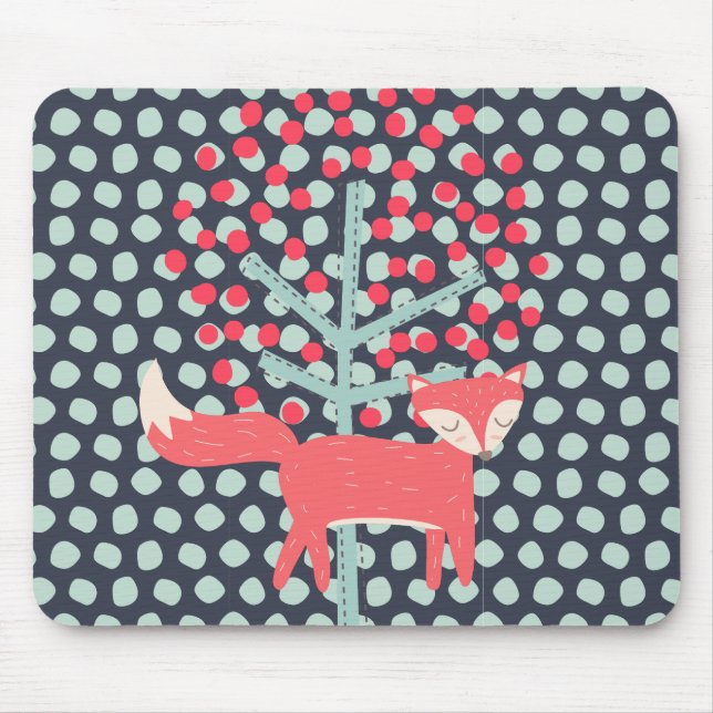 Retro Fox Mouse Pad (Front)
