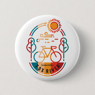 Retro Fox River Bike Trail T-Shirt Button